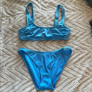 Wild Fable Blue Ribbed‎ Bikini Set Size Small (4-6)